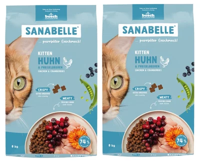 Sanabelle Kitten Huhn Trockenfutter 2x8kg Katzenfutter für Kätzchen