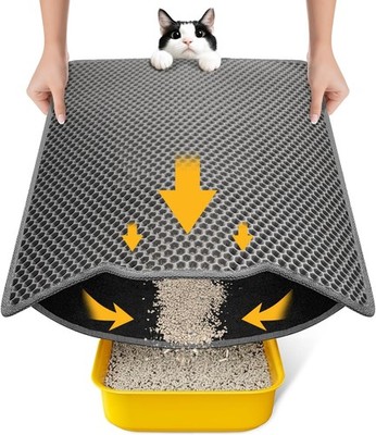 Conlun Katzenklo Matte, 58x42cm Waben Doppelschicht Katzenstreu Matte, Urin-