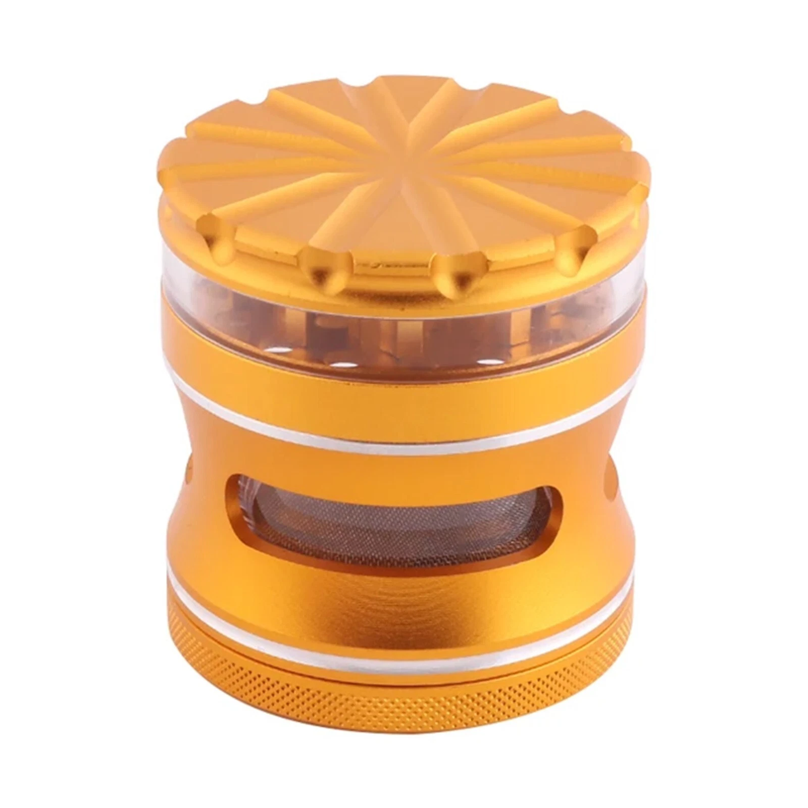 Spice Grinder Tobacco Herb Herbal Alloy Smoke Metal 4piece Chromium Crusher Gold