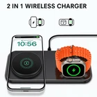 2in1 15W Wireless Charger Mat Dual Charging Pad For Apple Watch 11/10 iPhone 17e