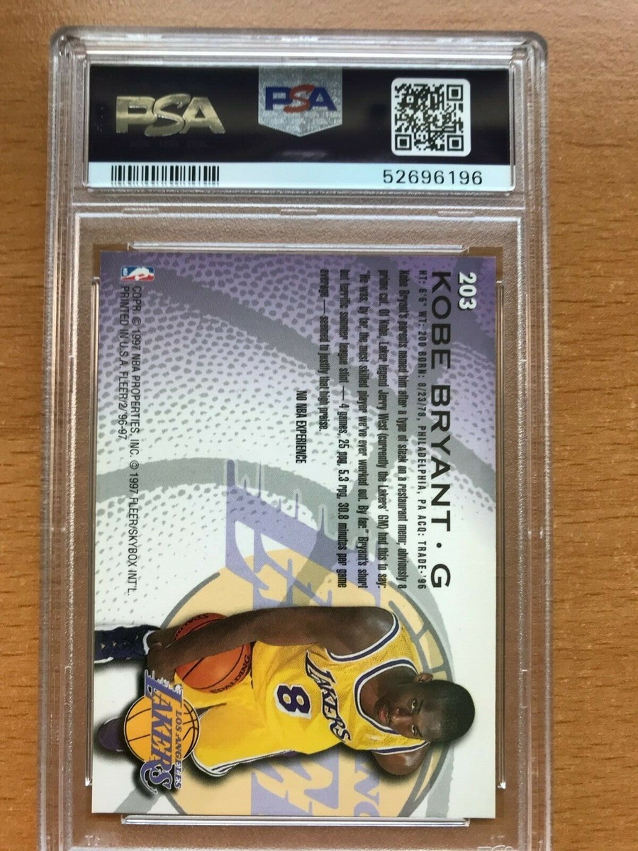 1996 Fleer #203 Kobe Bryant RC Rookie PSA 10 GEM MINT LAKERS