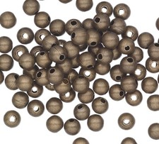 100 Antiqued Gold Plated Brass 4mm Smooth Round Spacer Beads with 0.6mm Hole