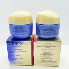 2x Shiseido Vital Perfection Uplifting Advanced Cream travel size .52oz 15ml NEW