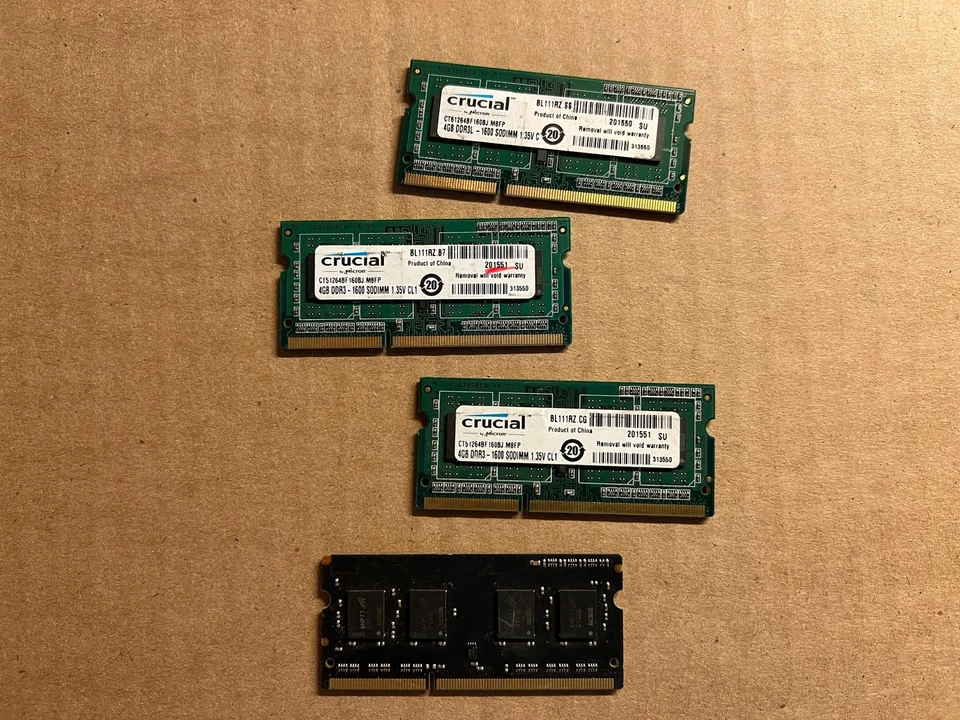 CRUCIAL CT51264BF160BJ.M8FP 4GB PC3L-12800 DDR3L-1600MHZ RAM MEMORY C6-6(10) - Image 4 of 4