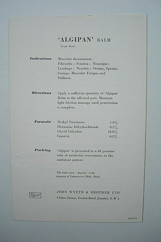 Original Algipan Balm Advertising leaflet Illustrated Superficial Muscles of Arm - Picture 3 of 4