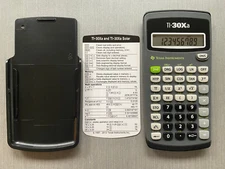Texas Instruments TI-30Xa Scientific Calculator + Cover & Insert - Works Perfect