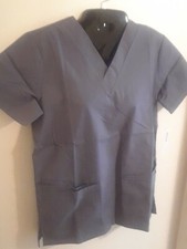 Lydia's Scrubs Lydia's Select Ladies V Neck Scrub Top Steel Grey Pewter XXS NWT