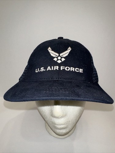 U.S. Air Force White on Navy Blue Fabric Mesh Hat Cap Hook Loop - 第 2/11 張圖片