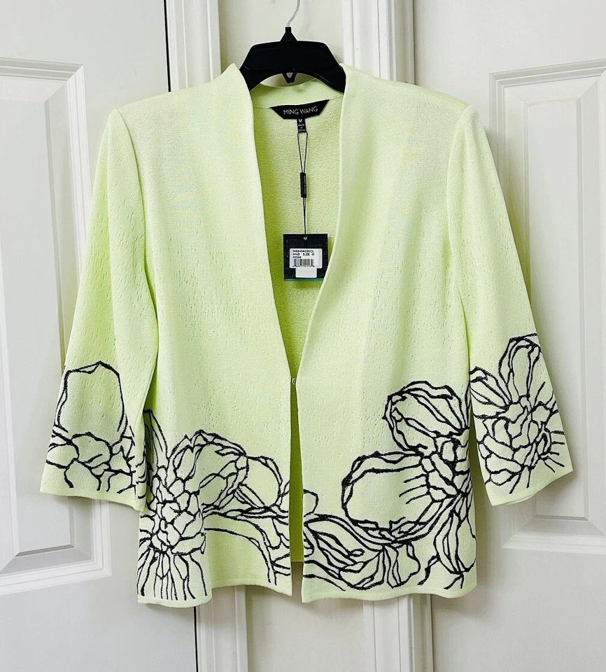 Ming Wang Women's 3/4 Sleeve Jacket, Size-M - Image 2 of 3