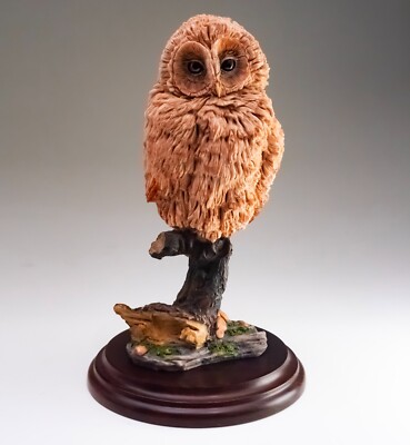 Country Artists Baby flauschige Eule Figur Greifvogel montiert Skulptur 20 cm hoch