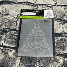 Darice Embossing Essentials Folder 1218-45 Christmas Tree Decorated Scrapbooking