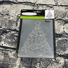 Darice Embossing Essentials Folder 1218-45 Christmas Tree Decorated Scrapbooking