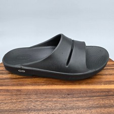 Oofos Ooahh Sandals Men's 11 Black Slip On Comfort Sport Recovery Slides Shoes