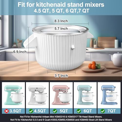 Ice Cream Maker & Shaved Ice Attachment for Kitchen aid Mixer
