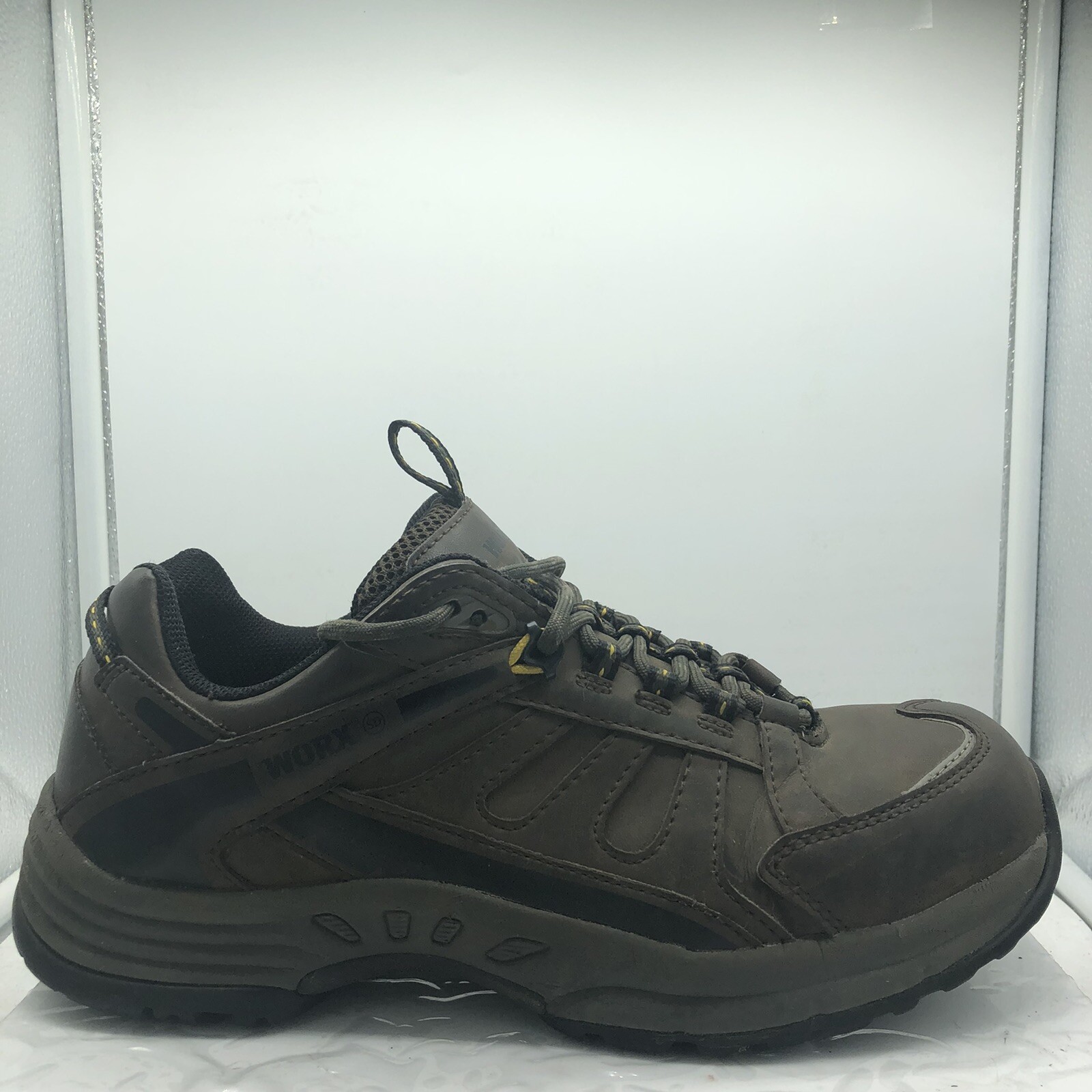 2E Wide Steel Toe Work Shoes Brown 3512 