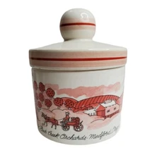 Vtg Harry & David Bear Creek Orchards Oregon Jam Jar Cheese Crock Made in Japan