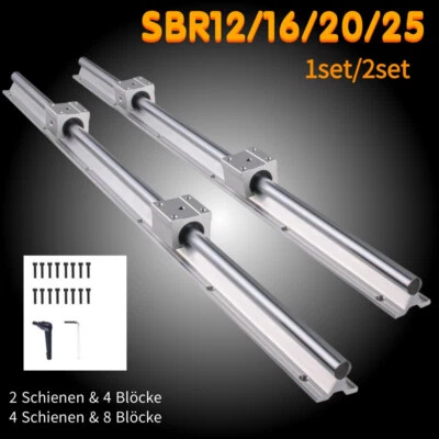 MARKENLOS Linearführung SBR12 SBR16 SBR20 SBR25 Gleitschiene Linearblock CNC 3D-Drucker