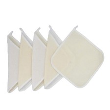 5 Pack Soft Weave Home Spa Bath Shower Exfoliating Massage Face Body White