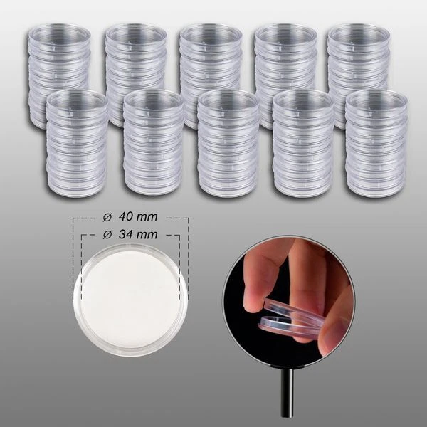 Prophila Collection 100 Münzkapseln Innendurchmesser 34 mm z.B. für 3-Euro-Öster