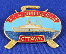 RCN Royal Canadian Navy Curling Club founded 1956 OTTAWA Ontario Club Pin