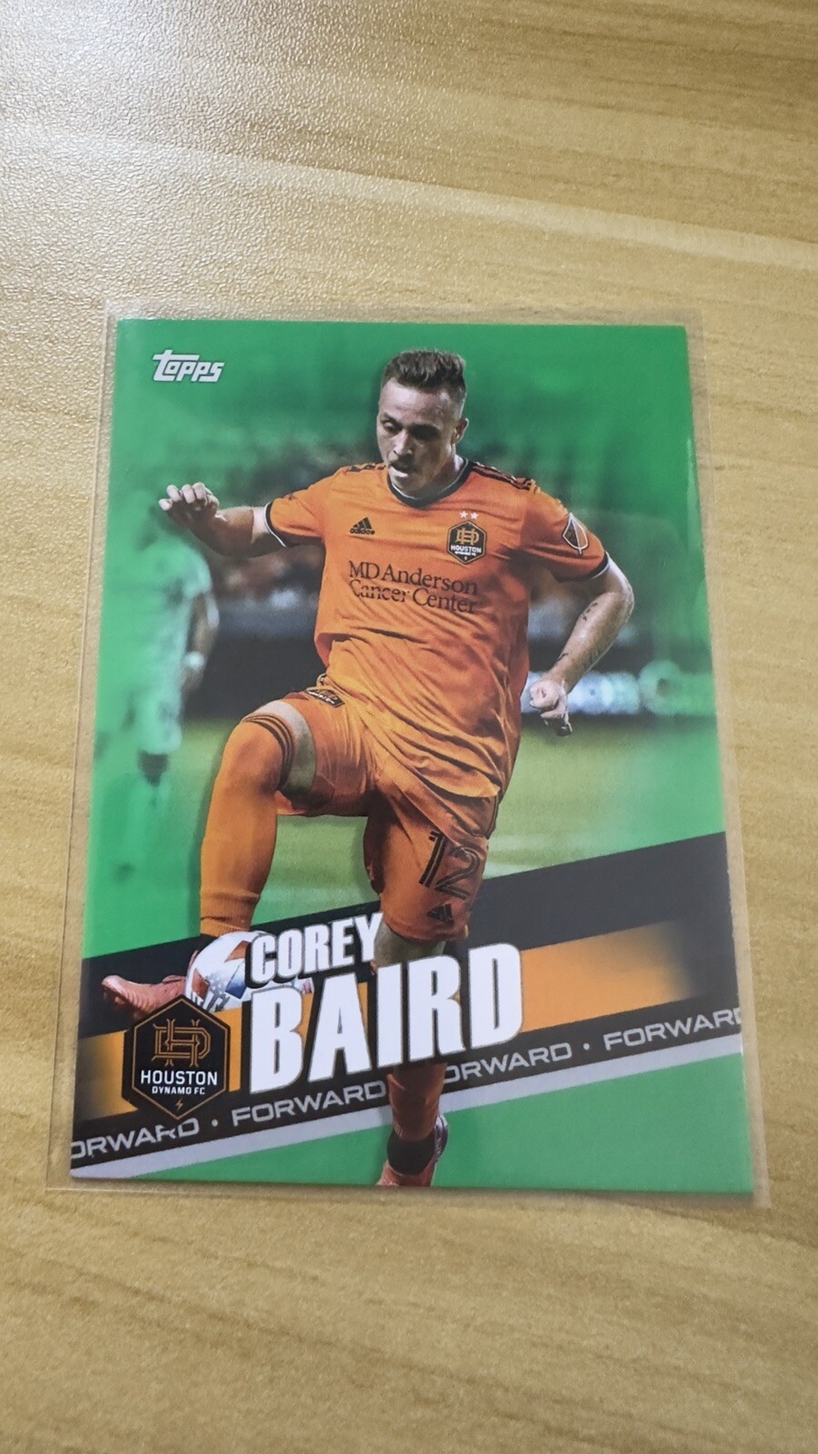 Corey Baird Green /75 2022 TOPPS MLS. Houston Dynamo FC