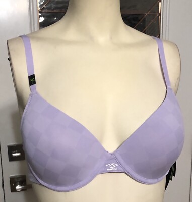 Umbro Performance Bra 34B Lavender Underwire Comfort Control Padded Support $30