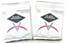 Black Diamond Mandolin Strings 2 Sets Silver Wound Loop End .0095-.035