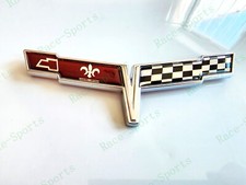 1pc Chrome Front Nose Crossed Flag Emblem Badge For 1981 C3 Corvette
