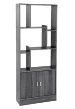 Libreria Design Moderna Scaffale ARMADIO 8 Ripiani 2 ANTE ROVERE WENGè 170*70*24