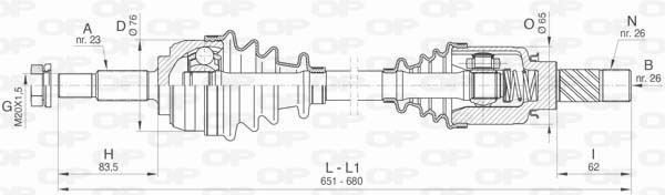 Cardan avant gauche pour Renault Clio III et Modus 1.2 16V en acier forgé