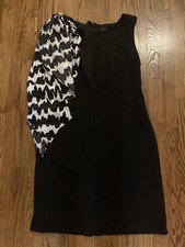 Tahari Black Pencil Dress With Scarf 12