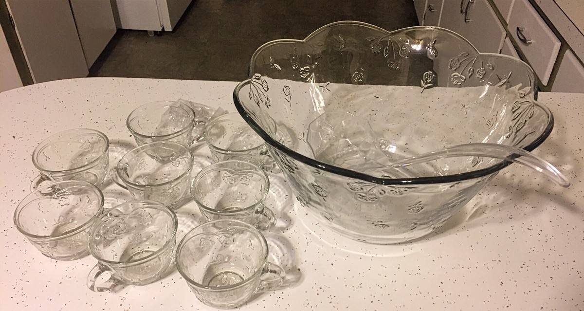 Anchor “Savannah” 18 Piece Glass Punch Bowl Set New | eBay
