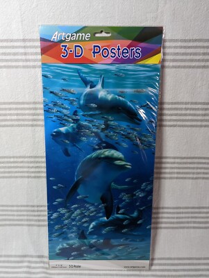 Artgame 3-D Poster Dolphins PST7DOL Sealed