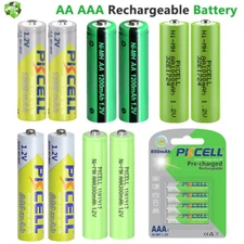 PKCELL Lot AA AAA Rechargeable Batteries 1300mAh 1200mAh 1100mAh 600mAh NI-MH US
