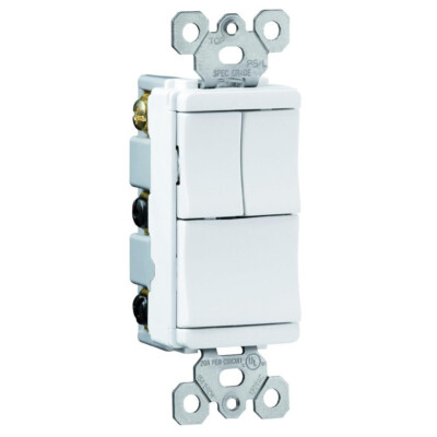 Pass & Seymour 120/277-Volt 15-Amp (3) 1Pole Decorator Combination Switch White 