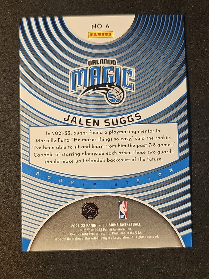 2021-22 Panini Illusions Jalen Suggs Rookie Vision RC #6 Orlando Magic - Image 2 of 2
