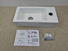 Wall Hung Basin Sink Small Bathroom Sink Rectangle Ceramic Wash Basin Right Hand