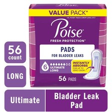 Incontinence Pads for Women Maximum Absorbency Long Length 56 Count