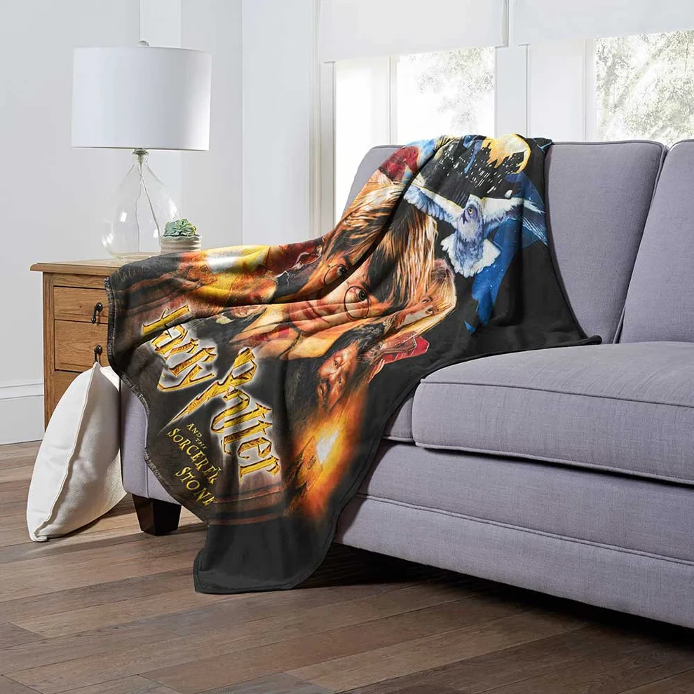 Fantasy Wizard School Fleece Throw Blanket