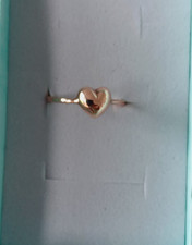 Rose Gold Plated On Sterling Silver 925 Puffed Heart Ring Size N1/2  Jewellery