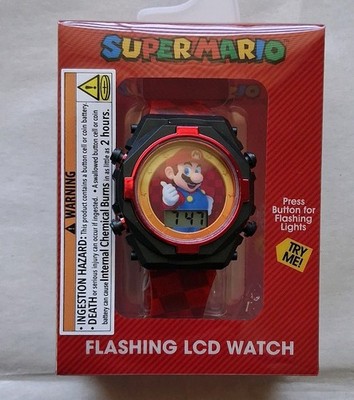 Super Mario  Flashing LCD Watch - New In Box