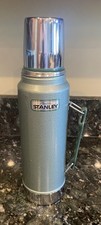 1985 Aladdin Stanley 1 Quart Green Steel Thermos Bottle Made in USA A-944DH