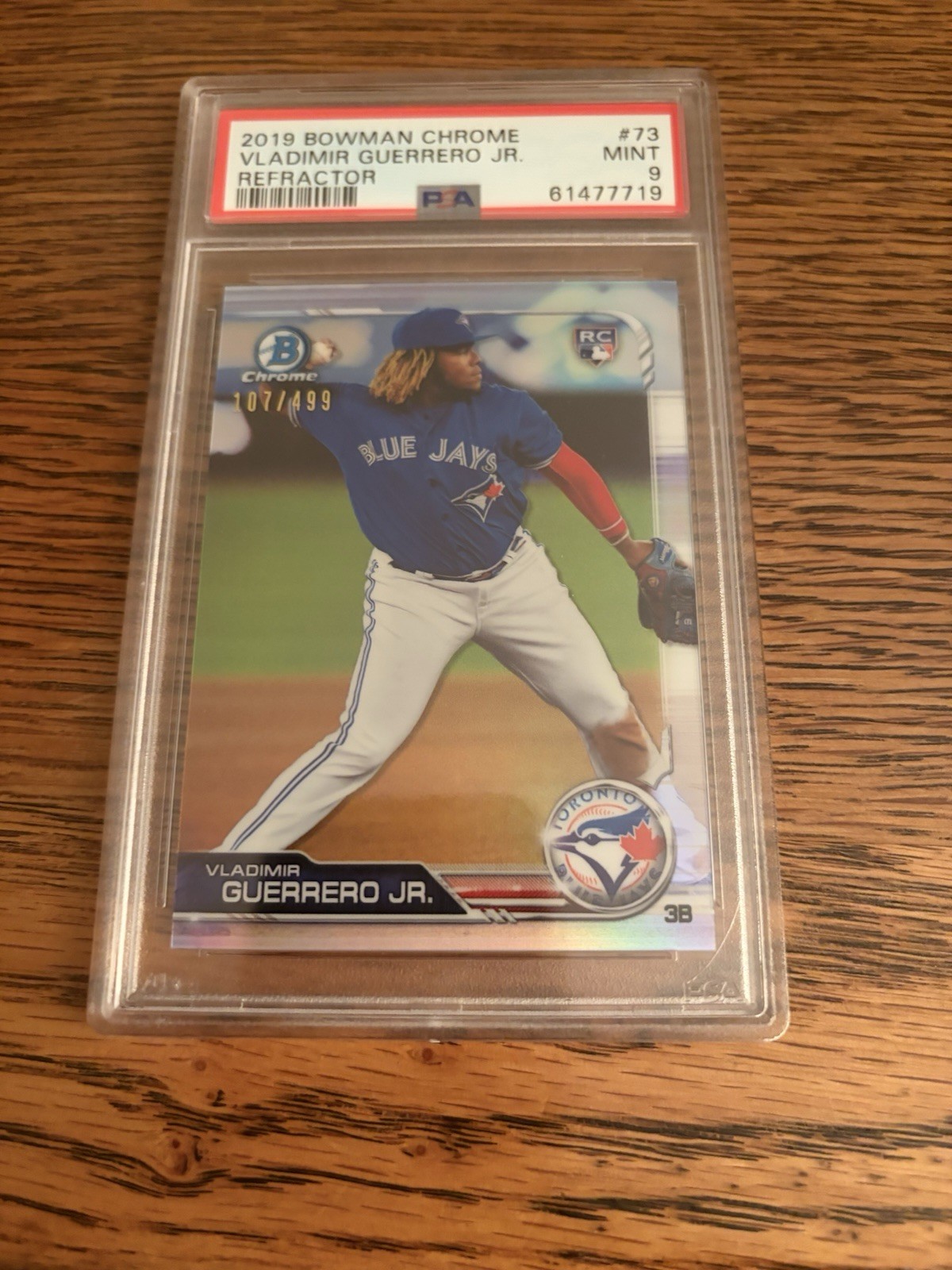 2019 Bowman Chrome Refractor Vladimir Guerrero Jr. #73 Refractor (RC) PSA 9 view 1