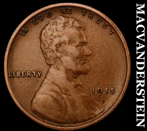 1915-D Lincoln Wheat Cent - Scarce  Extra Fine  Semi-key  Better Date  #i648