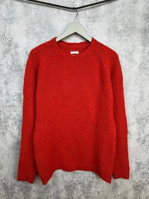 Pull rouge Homecore 100 % laine grosse maille fabriqué au Portugal pour... - Photo 1/4