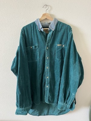 RedHead Teal Corduroy Denim Collar Work Shirt 2XLT