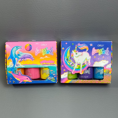 RARE Lisa Frank Orly Nail Polish Dancing Dolphin Markie Unicorn Set/6 NIB Sealed