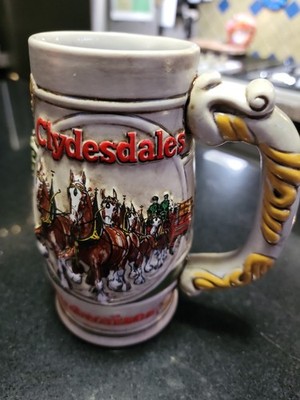 Budweiser Clydesdales Collectible Beer Stein Mug, Breweriana Theme Fast Shipping
