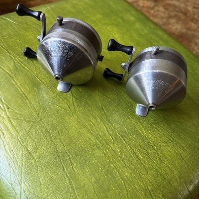 Vintage Zebco Super Model 22 & Model 11 Ball Thumber Spincast Fishing Reels