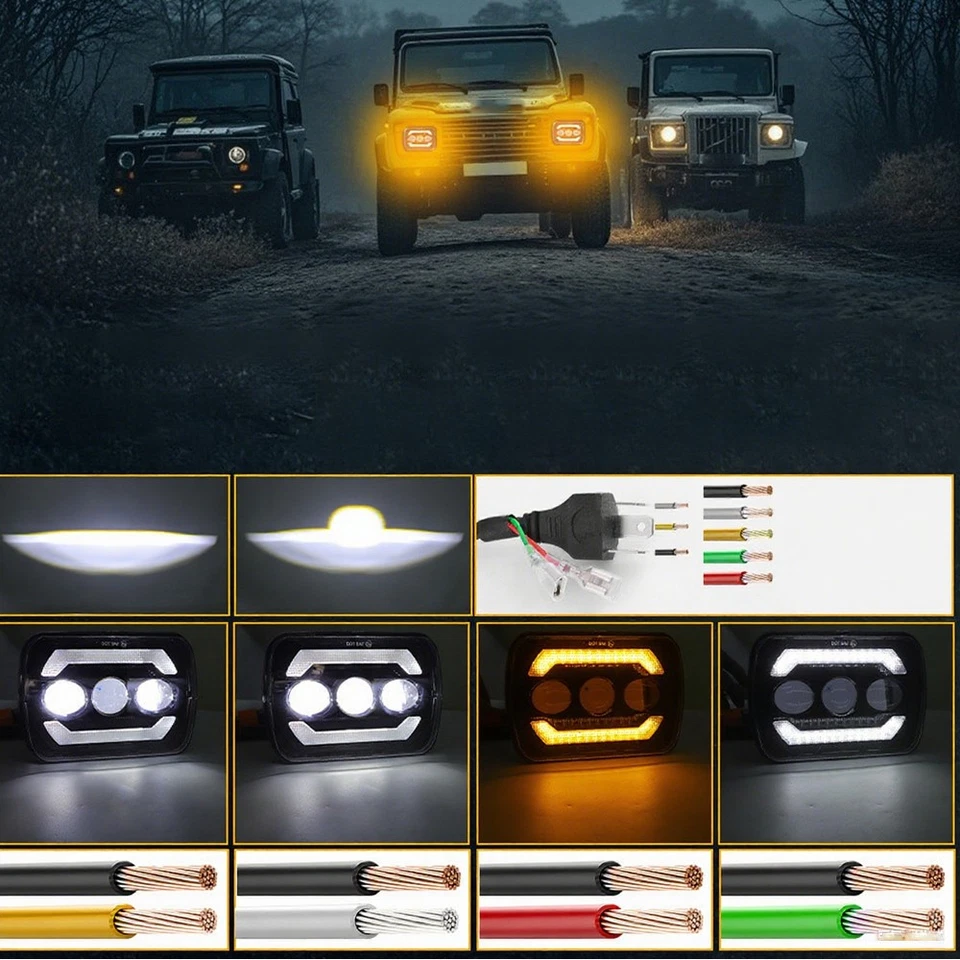 Faros LED DRL+20"" barra de luz Fit Ford E-150 E-250 2003-2014 furgoneta 2 piezas 7x6"" Foto 4 de 4